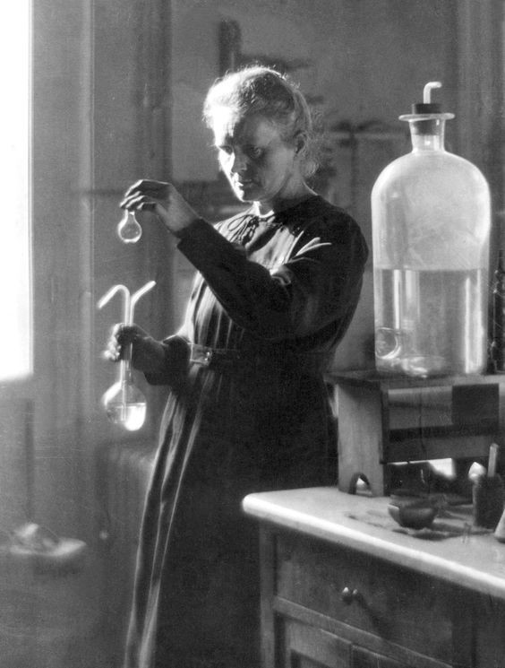 Physicist and chemist Marie Curie in her laboratory, c. 1905.