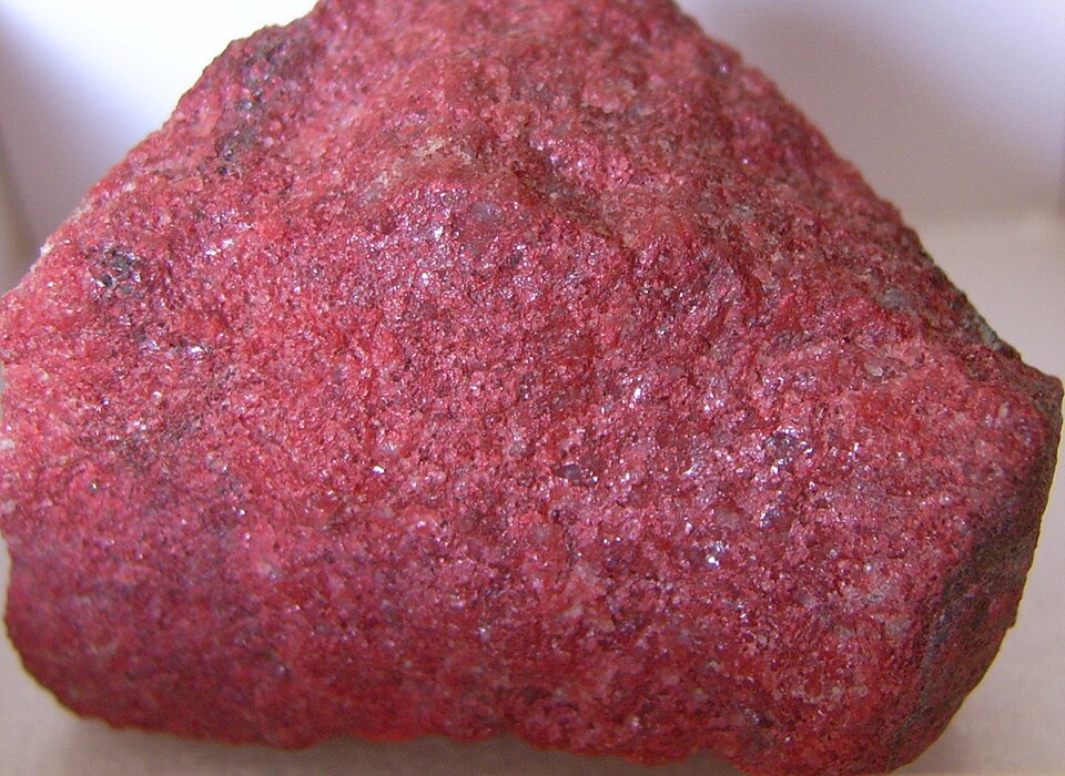 Brilliant red Cinnabar mineral, the primary source of mercury.