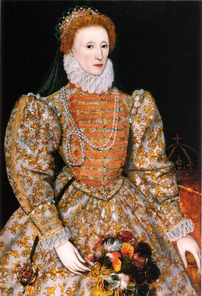 Portrait of Queen Elizabeth I, who used lead-based Venetian Ceruse makeup.